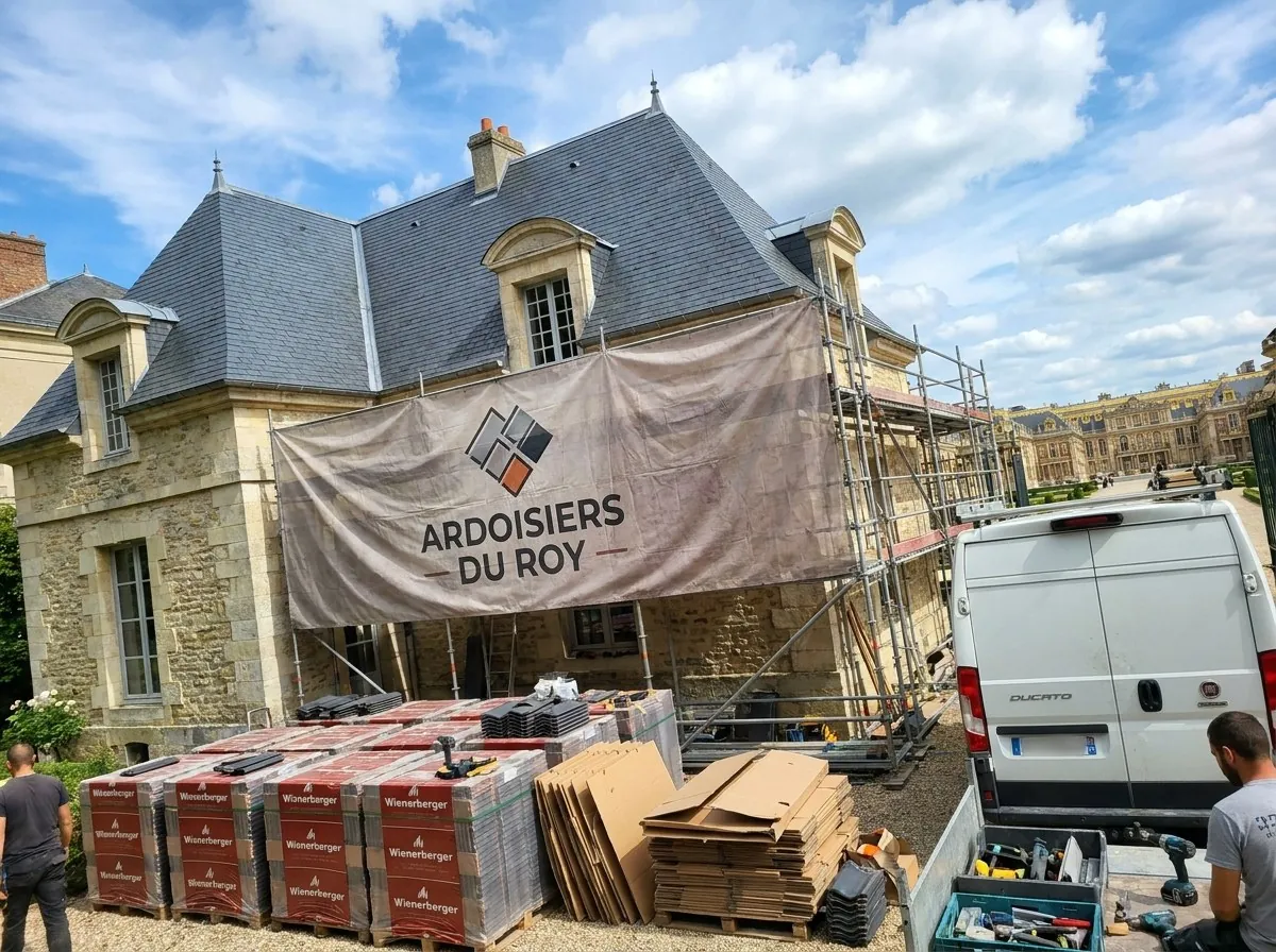 Toiture terminée à Versailles, Ardoisiers Du Roy
